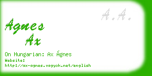 agnes ax business card
